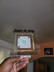 Acrylic QR code scan to pay sign with Logo