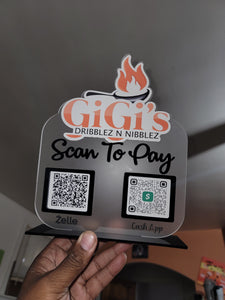 Acrylic QR code scan to pay sign with Logo