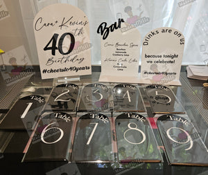 Acrylic Drink Menu