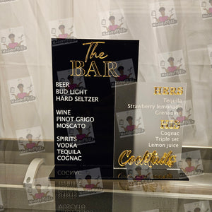 Acrylic Drink Menu