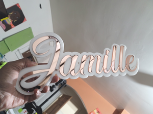 Name sign double layered acrylic size 18w x 11h